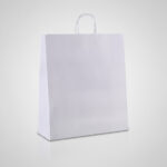Logo Baskılı Beyaz Poşet (XL - Extra Büyük Boy) 45x49x15cm