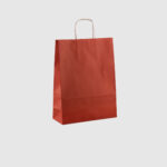 Logo Baskılı Kırmızı Kraft Poşet (L - Büyük Boy) 31x41x12cm